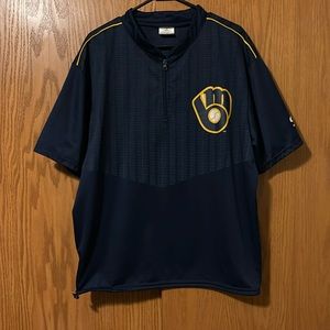 Milwaukee Brewers 1/4 Zip Lightweight Short Sleeve Pullover